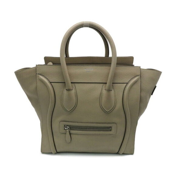 Celine Handbags - Celine Luggage Shopper Handbag Leather Gray Beige Bag